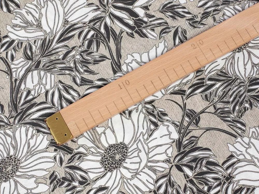 Biante Dekoračné prestieranie na stôl Leona LN-112 Biele kvety na režnom 35x45 cm