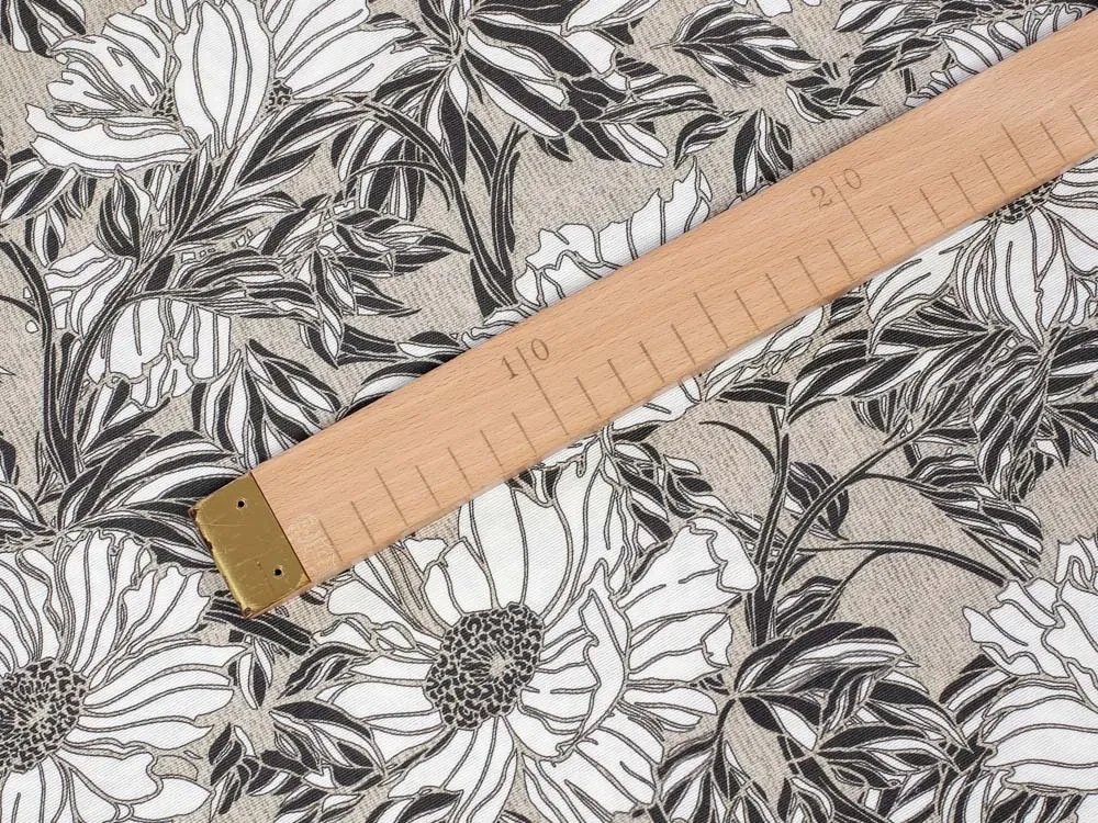 Biante Dekoračný obdĺžnikový obrus Leona LN-112 Biele kvety na režnom 130x220 cm