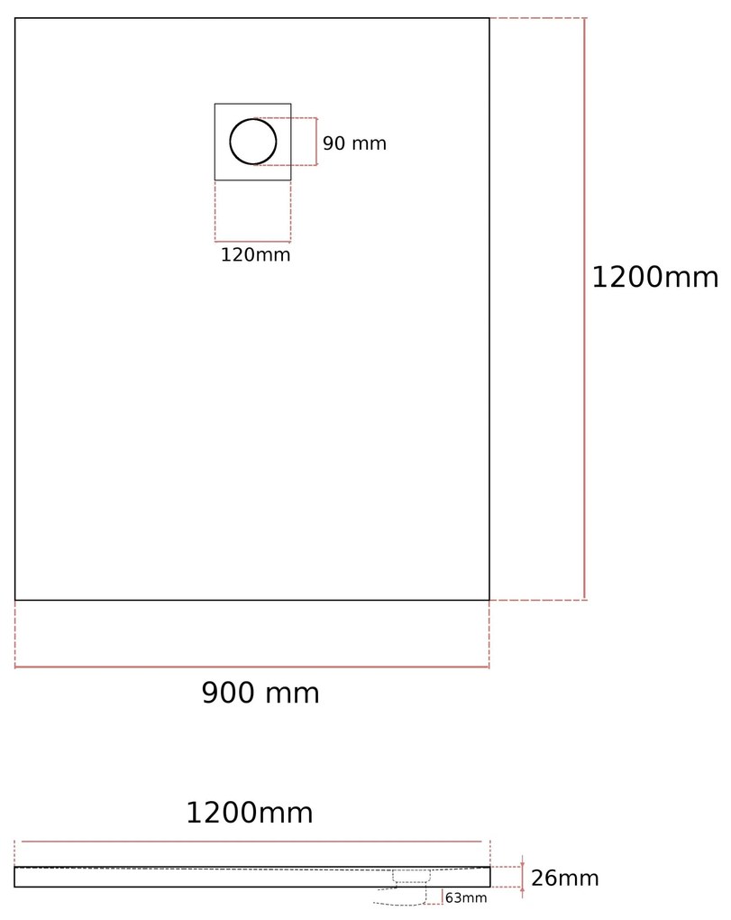 Gamma Erga Oldaf, SMC obdĺžniková sprchová vanička 120 x 90 cm, biela matná, ERG-GMA-OL-90120