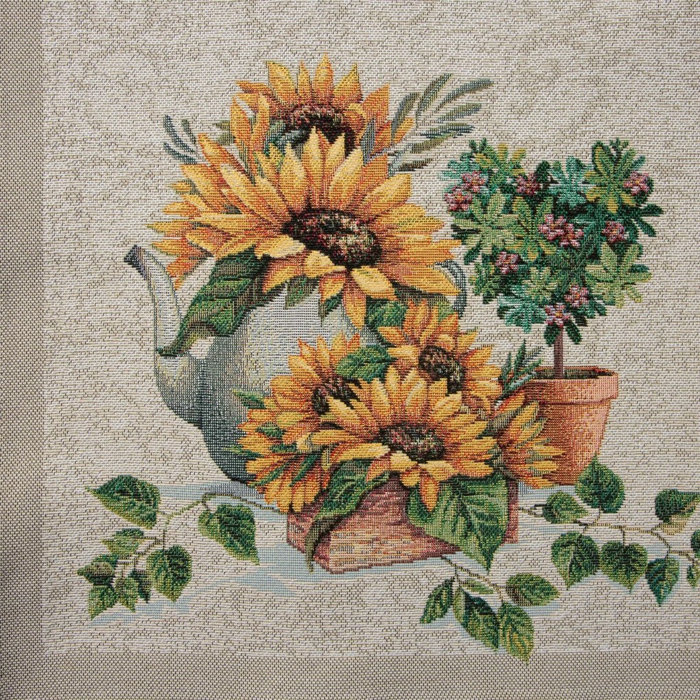 GOBELÍNOVÝ BEHÚŇ NA STÔL NATUR 40X100 CM KVETY