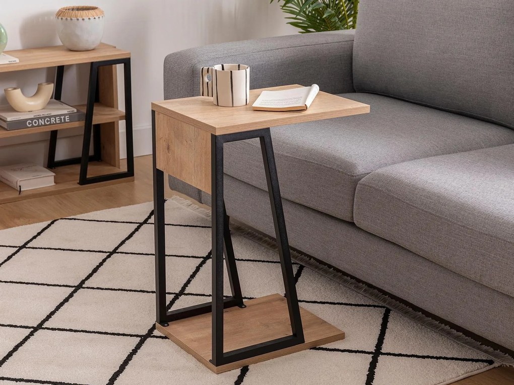 Príručný stolík Nidupe 3 (dub zafírový + čierna) . Akcia -22%. Vlastná spoľahlivá doprava až k Vám domov. 1094760