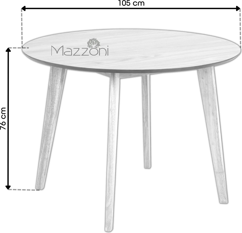 ROXY prírodný orech 90 cm - OKRÚHLY DREVENÝ STÔL DO KUCHYNE/JEDÁLNE RETRO