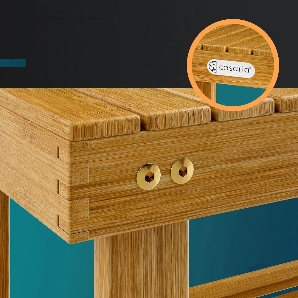 Lavica do predsiene s priestorom na topánky NINA, 50x30x46cm, prírodná hnedá Casaria