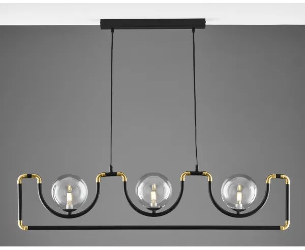 Jupiter 1990 - Luster na lanku HANZA 3xG9/10W/230V čierna/zlatá