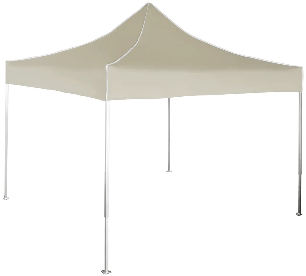 Rýchlorozkladací nožnicový stan 3x3m – hliníkový, Bez bočných plachiet, Béžová
