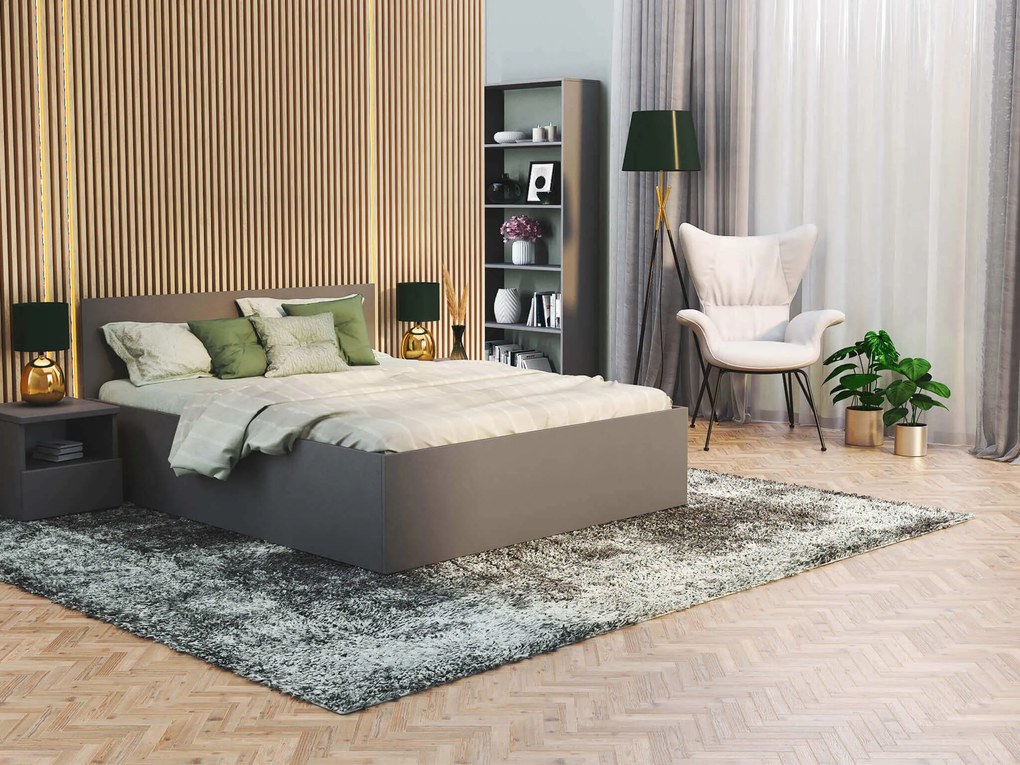 Manželská posteľ s úložným priestorom Buster - sivá Rozmer: 160x200