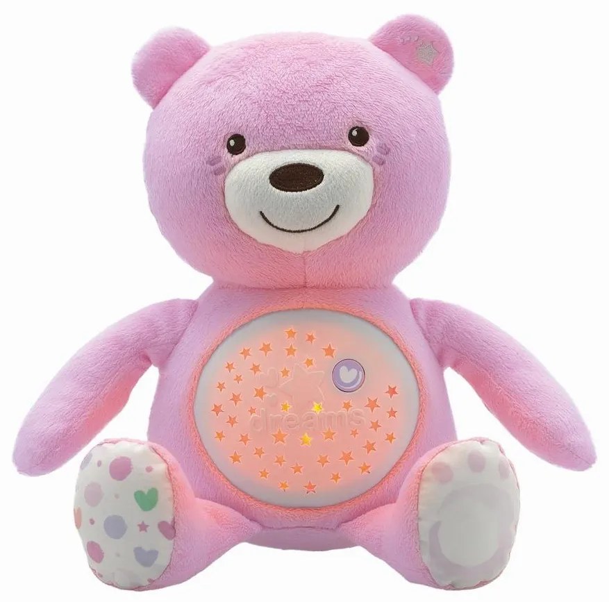 Chicco - Projektor s melódiou BABY BEAR 3xAAA ružová