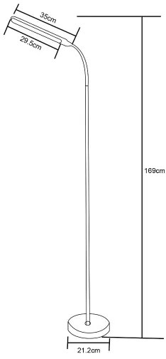 Zuma Line SM-605-WH - LED Stmievateľná stojacia lampa LED/10W/230V 3000/4500/6500K
