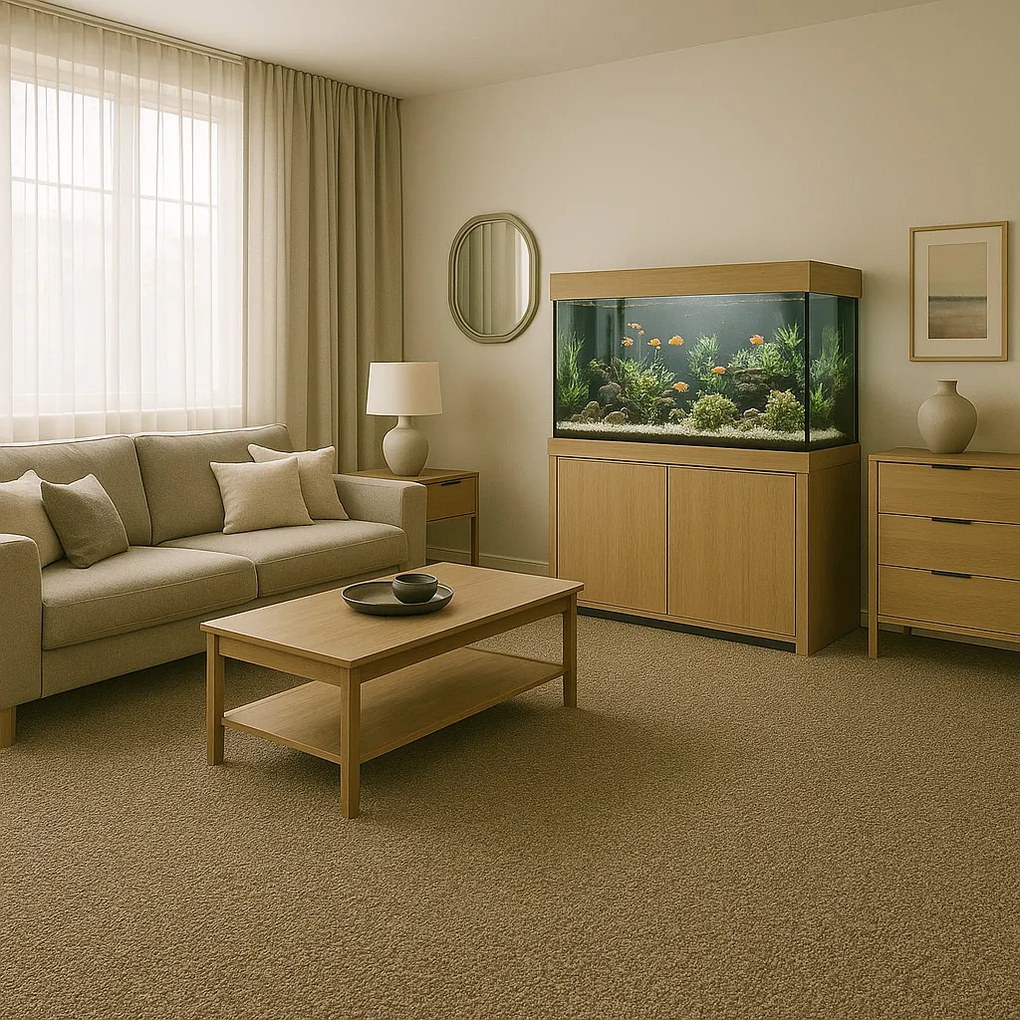 Metrážny koberec Bali 274, na mieru, šíře 4m, hnedá, filc, detská izba