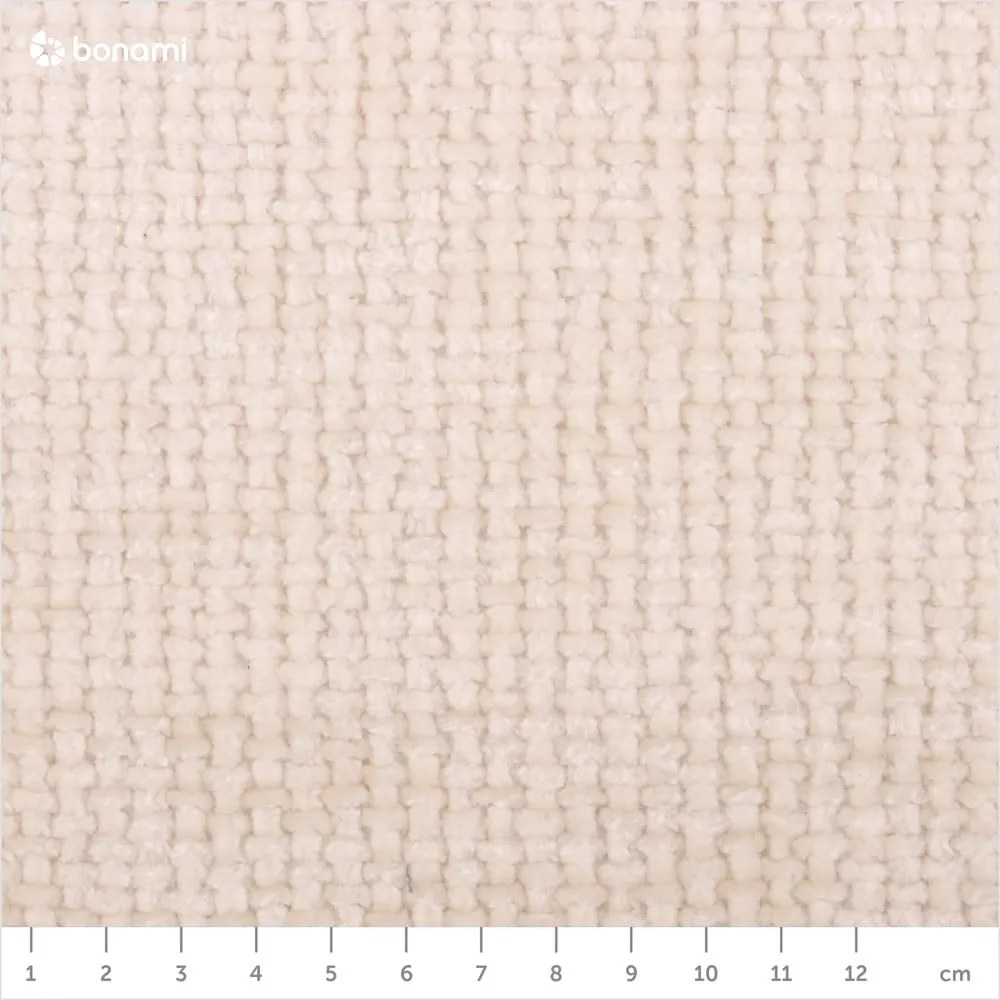 Krémová čalúnená dvojlôžková posteľ s úložným priestorom s roštom 200x200 cm Miley – Micadoni