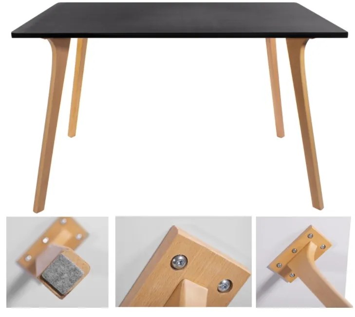 TRENDIE Jedálenský stôl BENY 120x80 čierny