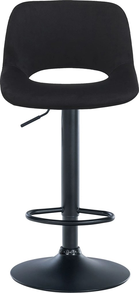 Barová stolička Camden - zamat, čierny rám - Čierna