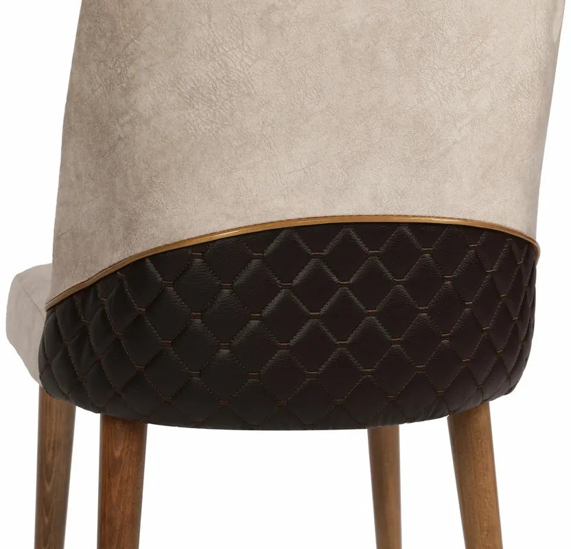 Sada jedálenských stoličiek Nova Cream and Walnut,2 ks, 2 ks