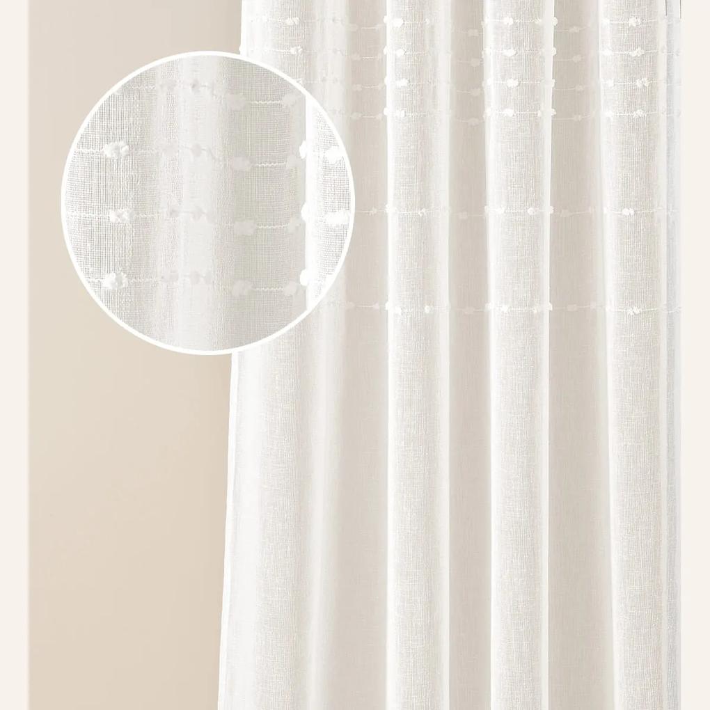 Room99 Záclona na krúžkoch Marisa Bodky Farba: Krémová, Veľkosť: 250 x 250 cm