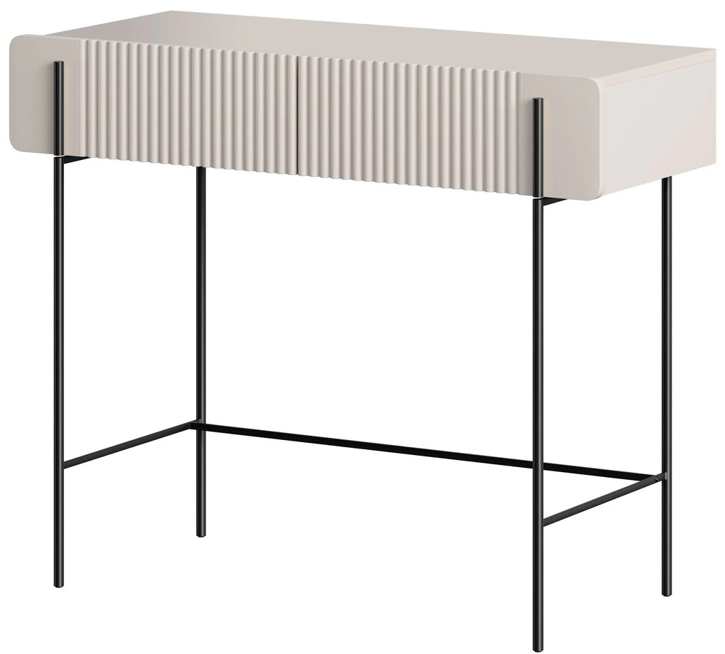 Toaletný stolík Malmi 100 cm - kašmírová / čierna