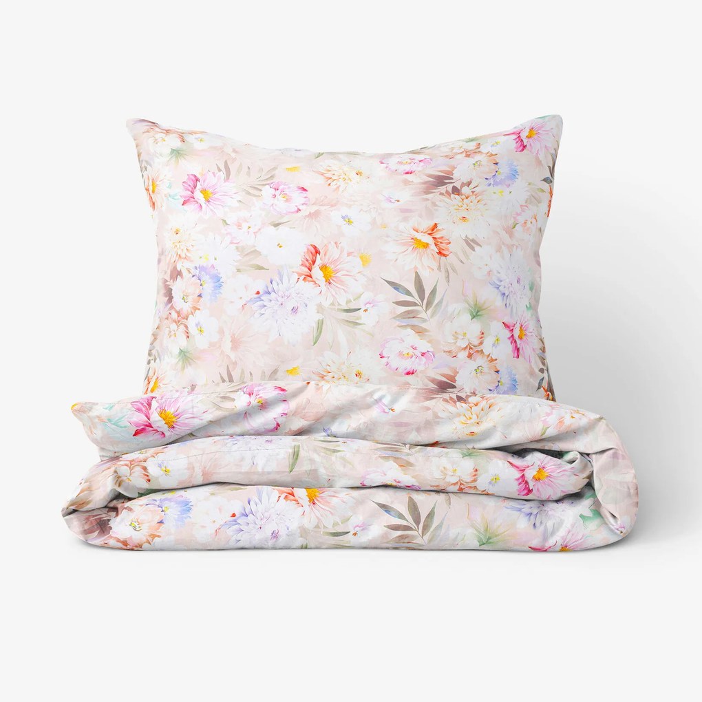 Goldea bavlnené posteľné obliečky deluxe - divoké kvety 140 x 200 a 70 x 90 cm