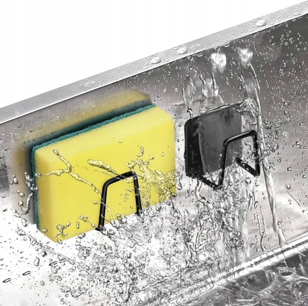 Orion Samolepiaci držiak na špongiu - štvorec čierny 2 ks