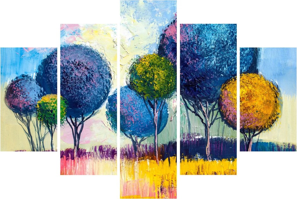 Obraz kopulovitých stromov, olejomaľba (150x105 cm)