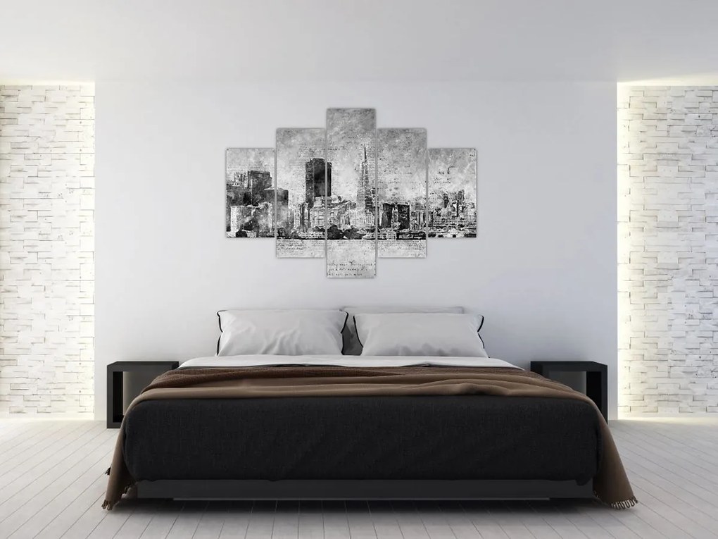 Obraz - Coffee art city (150x105 cm)