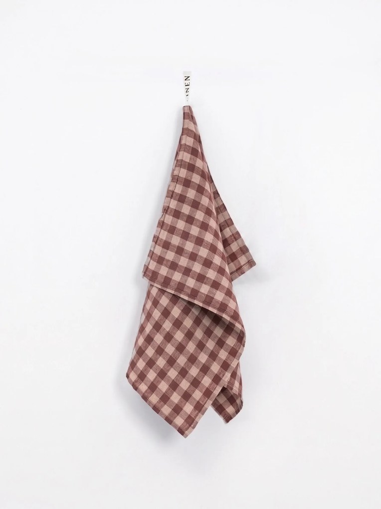 Ľanová kuchynská utierka Chocolate Gingham