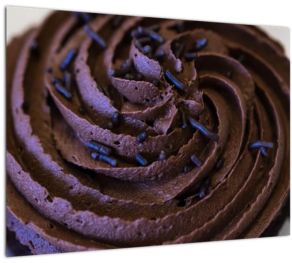 Sklenený obraz - Čokoládový Cupcake (70x50 cm)