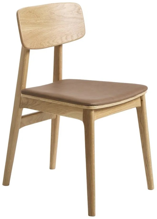 Koňakovohnedá/v prírodnej farbe jedálenská stolička z imitácie kože Livo – Unique Furniture