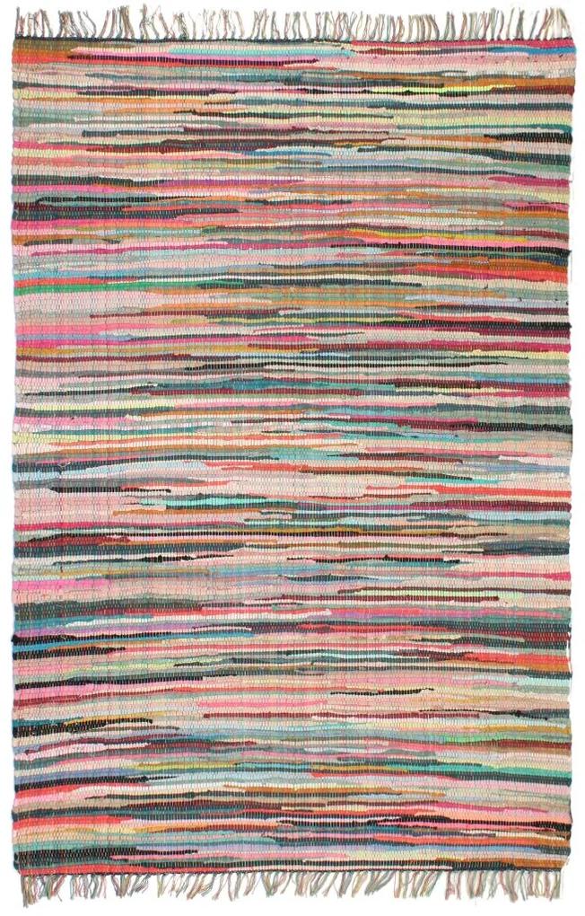 vidaXL Ručne tkaný koberec Chindi, bavlna 200x290 cm, rôznofarebný