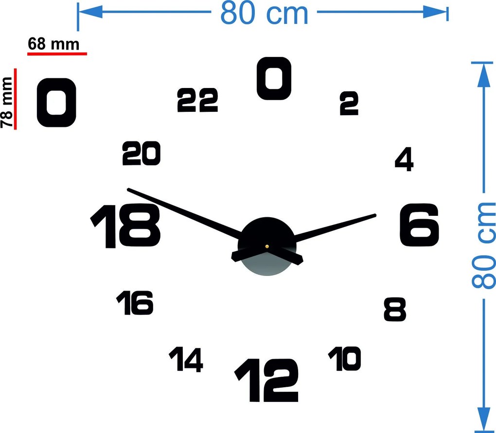 SENTOP | Moderné nalepovacie hodiny na stenu | SENTOP 12S022-Wall clock analógové