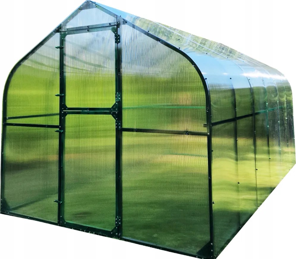 Polykarbonátový Skleník Tunel 15M2 250X600 Ptf Poľsko Hliníková Zelená