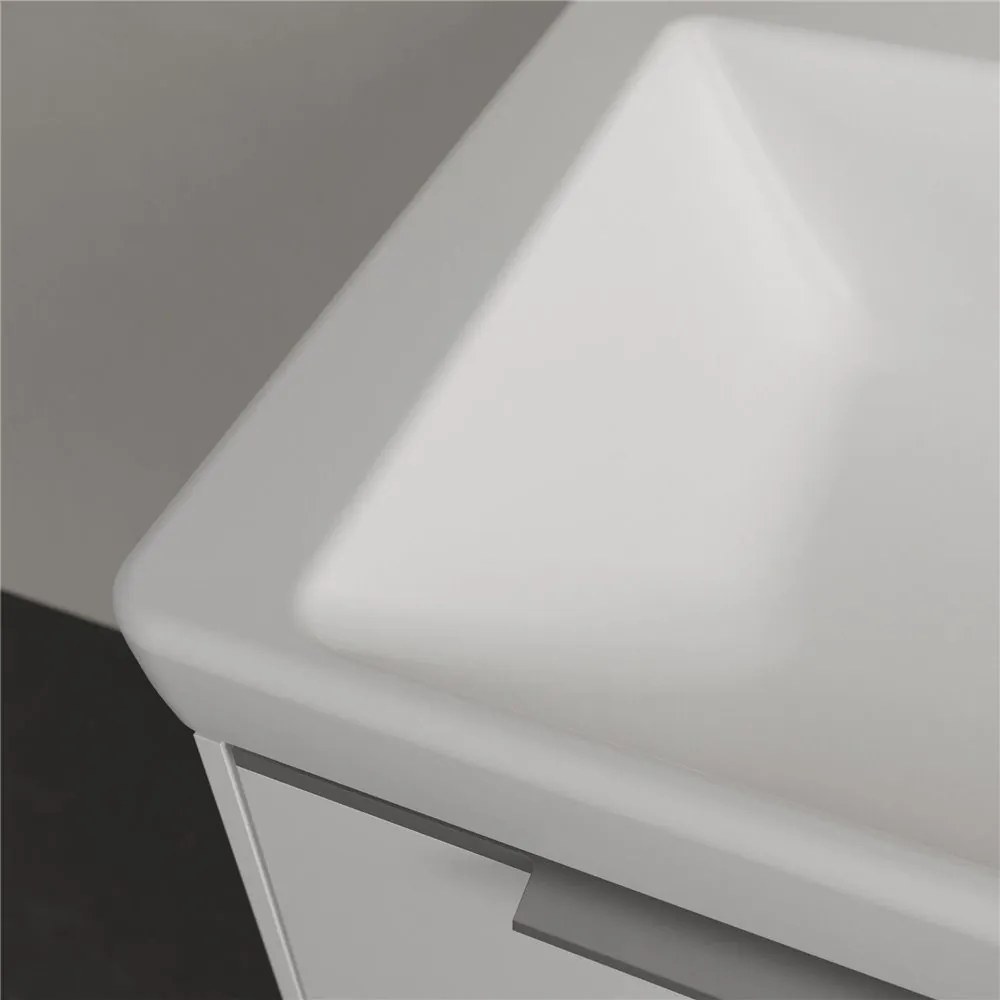 VILLEROY &amp; BOCH Subway 3.0 umývadlo na skrinku bez otvoru, bez prepadu, 600 x 470 mm, Stone White, s povrchom CeramicPlus, 4A7063RW