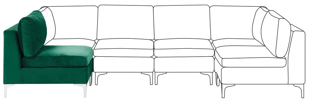 Zamatové kreslo pre 1 osobu zelené EVJA Beliani