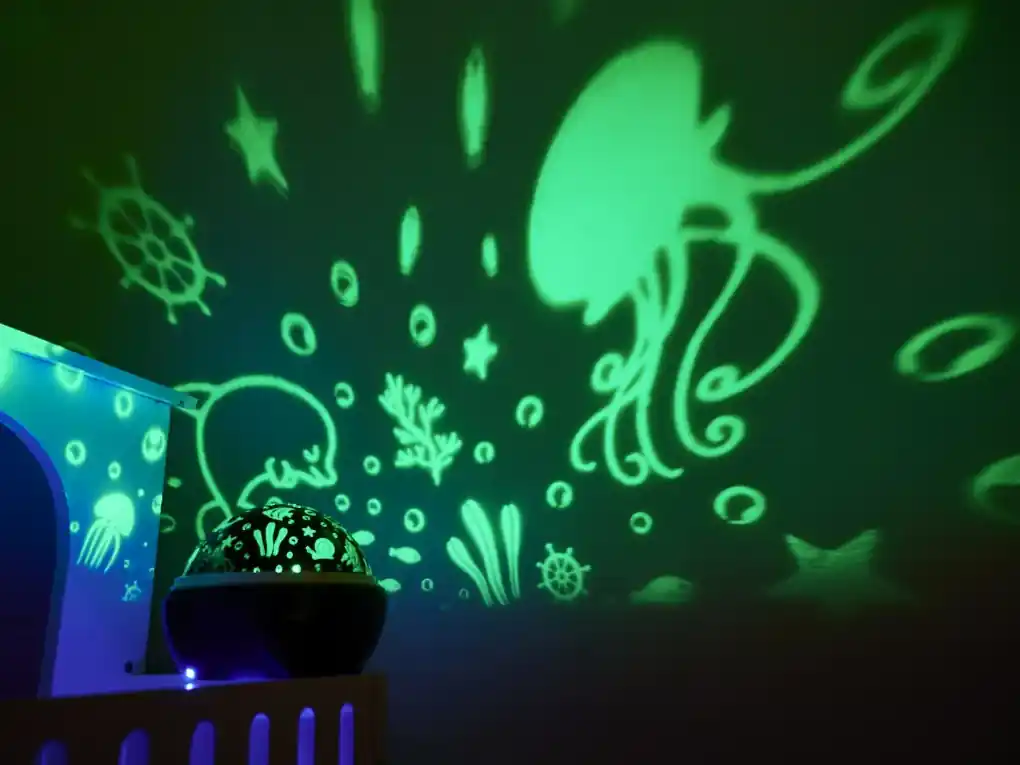 KIK Nočná lampa s projektorom Star + morské hĺbky | BIANO