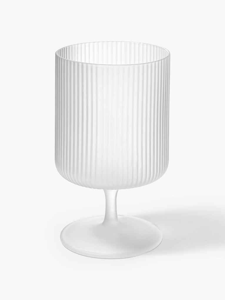 Ručne fúkané reliéfne poháre na víno Ripple, 2 ks