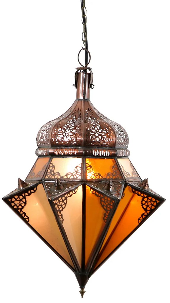Orientálna závesná lampa Jawhara žlto-biela
