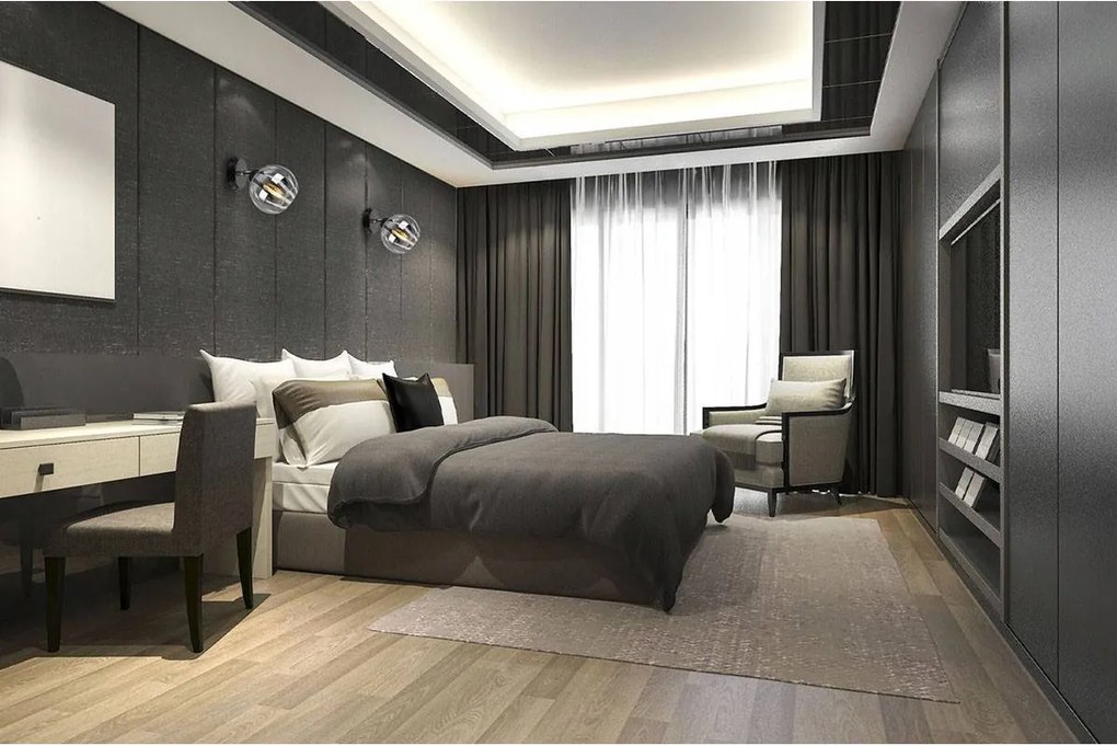 Bodové svietidlo Eliza, 1x sklenené tienidlo so vzorom