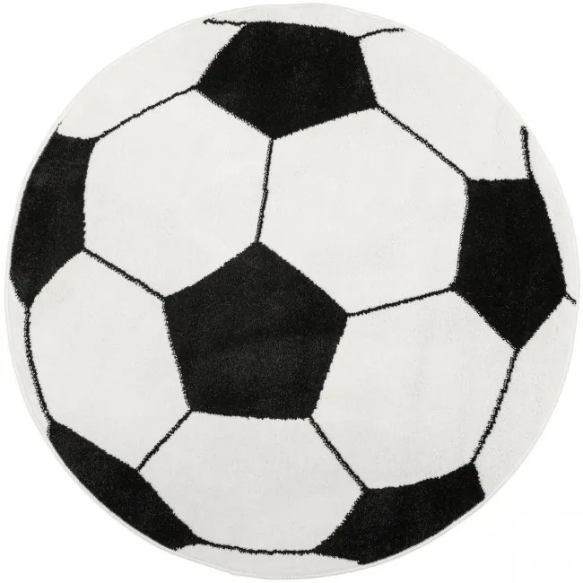 Koberec Lima futbalová lopta, čierny / biely