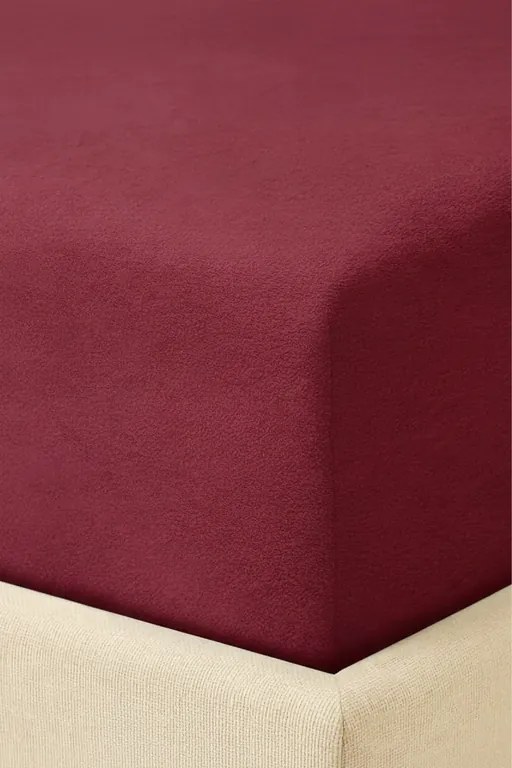 Froté plachta s gumičkou FROTTE bordová Rozmer: 90x200x30 cm