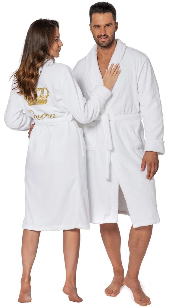 Dámsky župan z mikrovlákna Queen L/XL biely