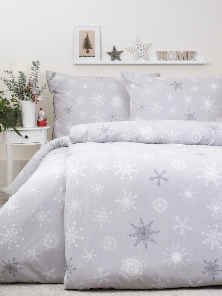 Predĺžené flanelové obliečky - Frozen sivé