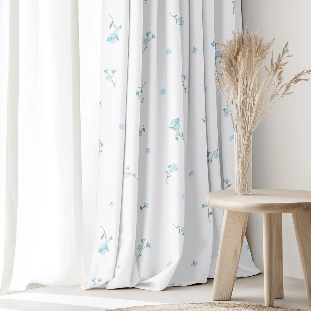 Goldea bavlnený záves - nezábudky 240x150 cm