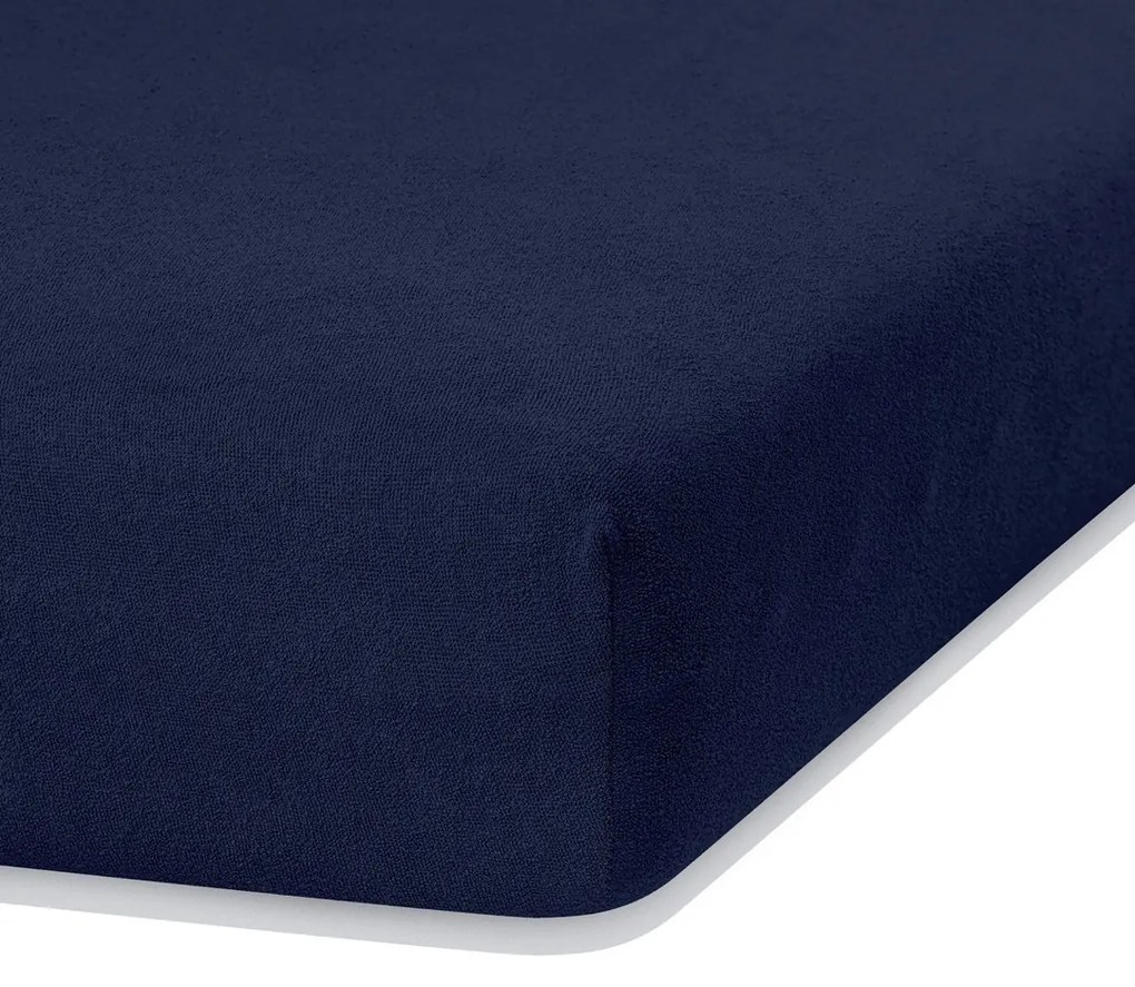 Froté prestieradlo s gumou AmeliaHome Ruby tmavomodré
