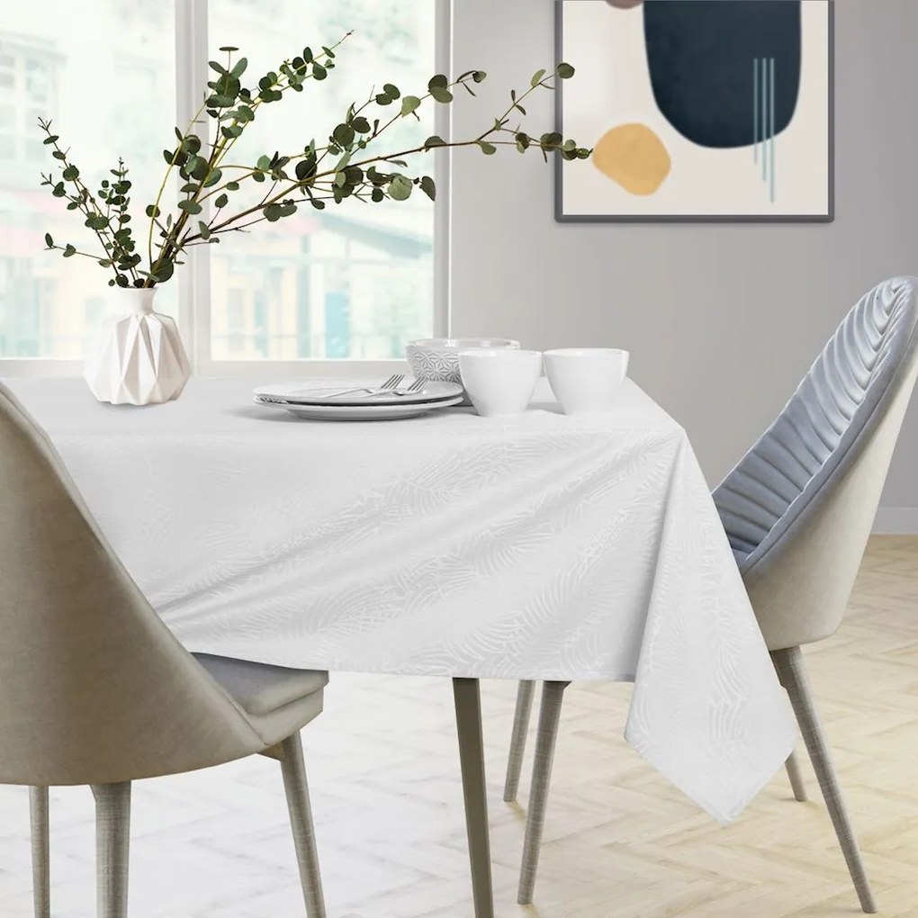 Súprava obrusov a behúňov na stôl AmeliaHome Gaia 115x250+35x250 cm biela