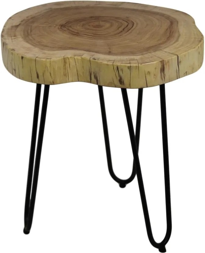 Odkladací stolík z akáciového dreva HSM Collection Live Edge, 43 × 45 cm