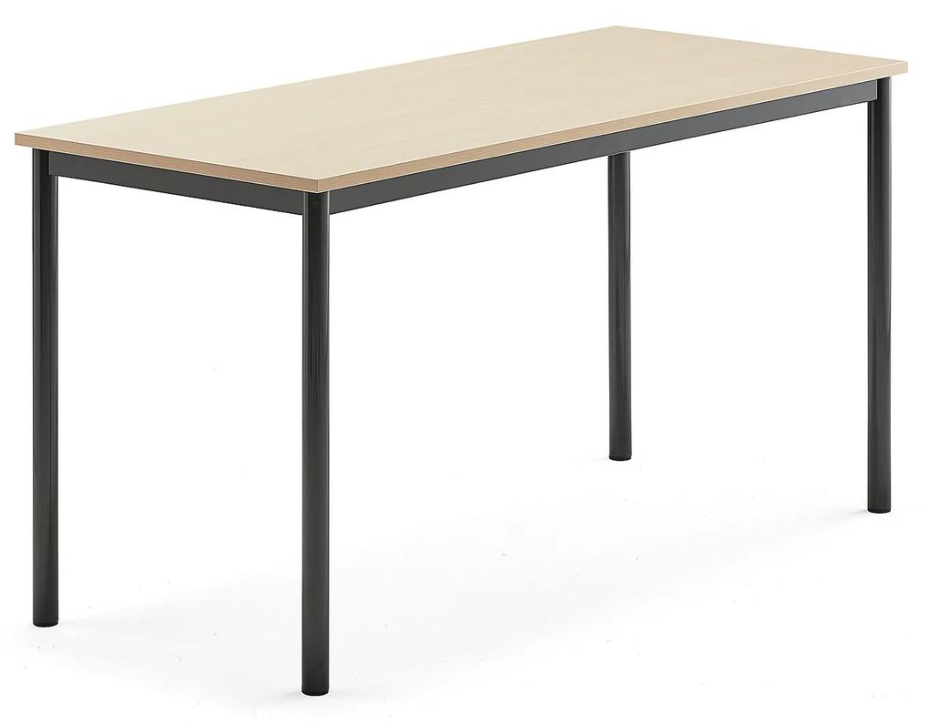 Stôl SONITUS, 1400x600x720 mm, HPL - breza, antracit