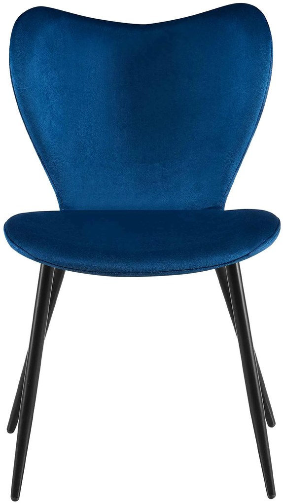 Jedálenská stolička Maika zamat - tmavomodrá