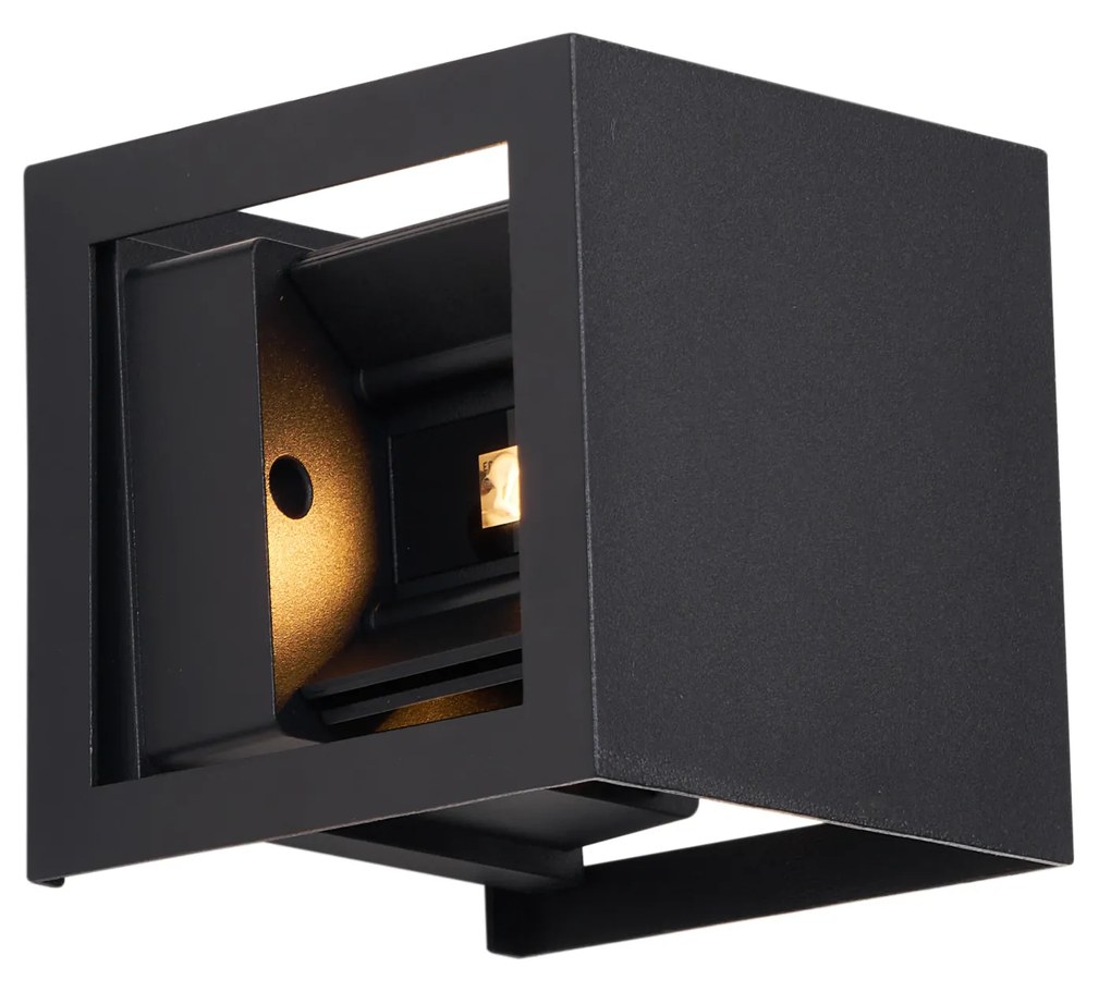 Moderné nástenné svietidlo čierne vrátane LED IP44 - Edwin Quadro