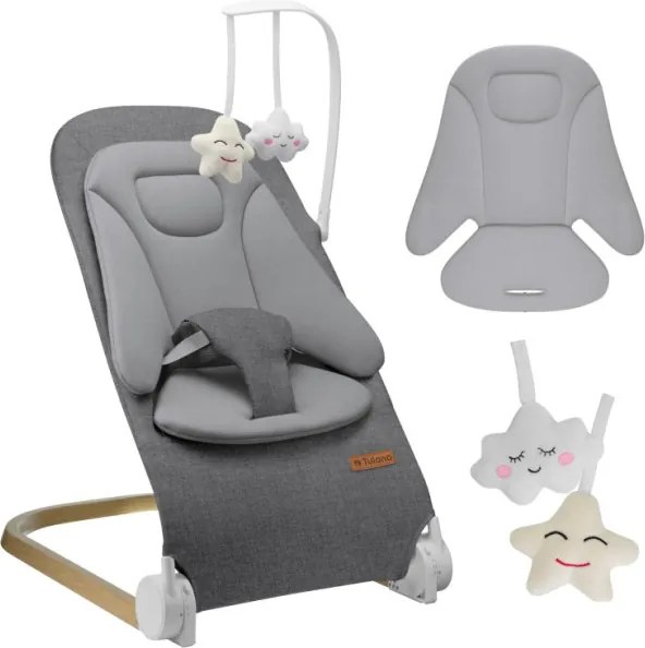 Detské hojdacie kreslo Moon 50 sivé