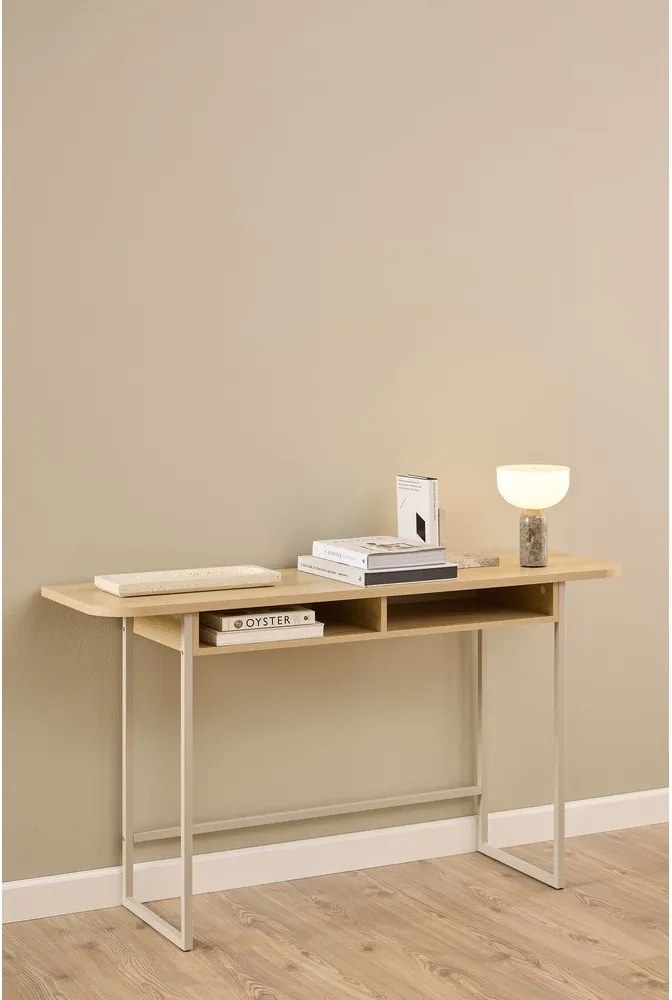 Konzolový stolík v dekore duba v prírodnej farbe 40x140 cm Darlington – Actona