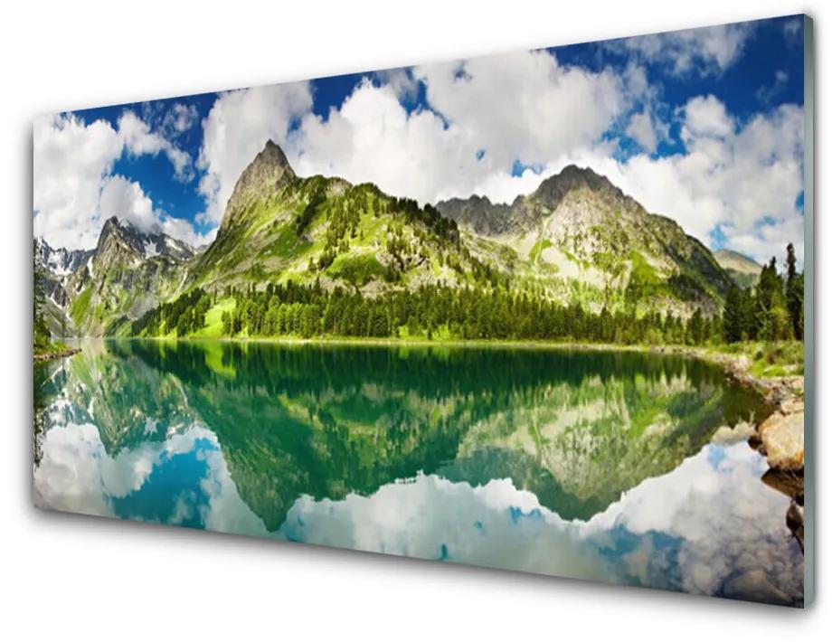 Obraz na akrylátovom skle Hory jazero príroda 100x50 cm