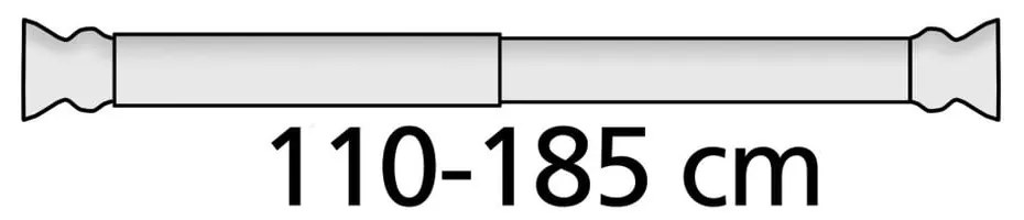 Biela teleskopická tyč na sprchový záves Wenko, ø 2 cm; dĺžka 110 - 185 cm